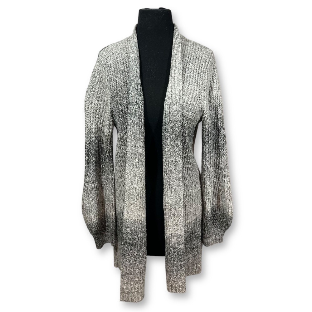 EUC Gap Open Knit Cardigan Sweater Duster‎ Gray Ombre Long Sleeve Womens Medium